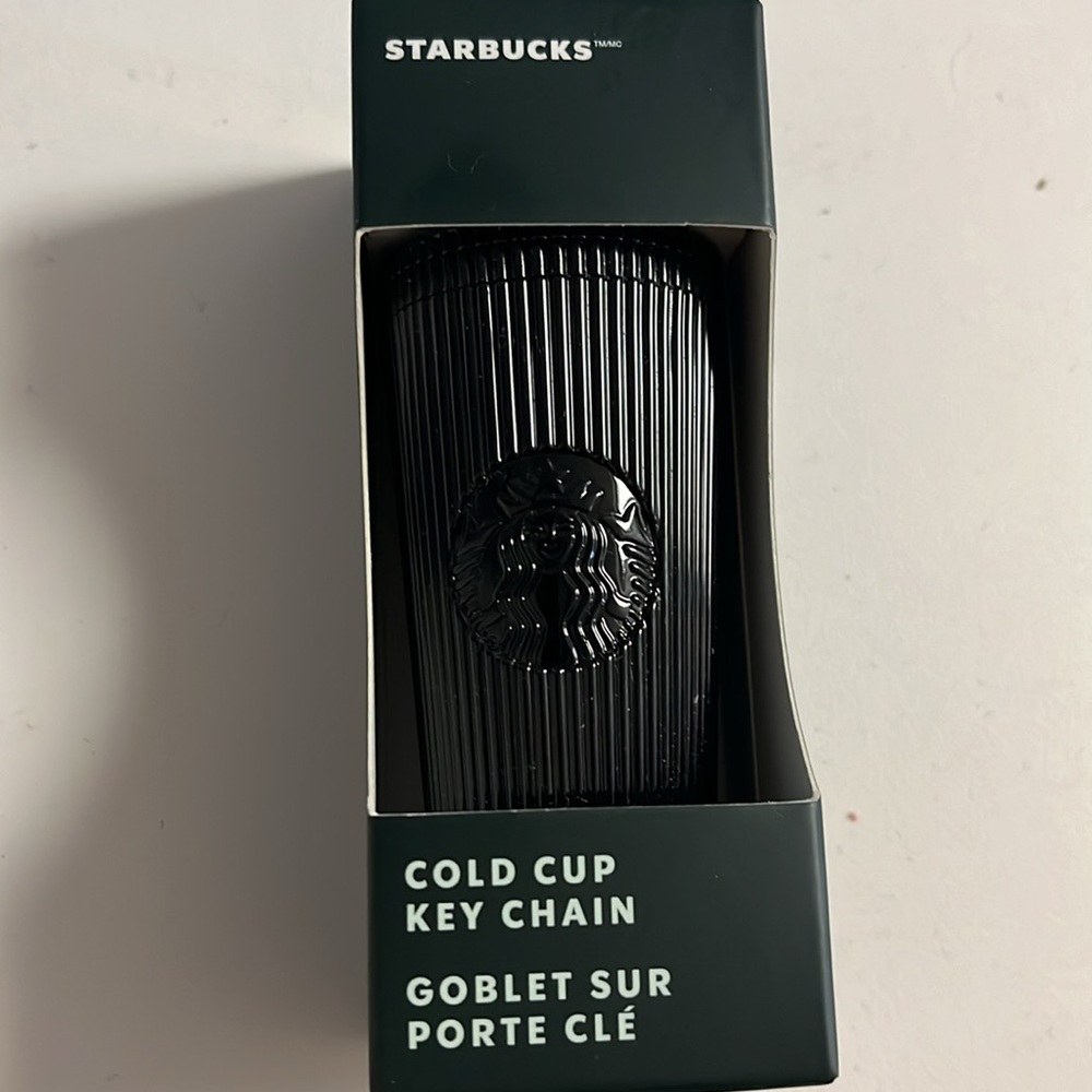 Starbucks Cold Cup KEYCHAIN 2024 black pleated ornament NIB, 1 ct 🌟🖤